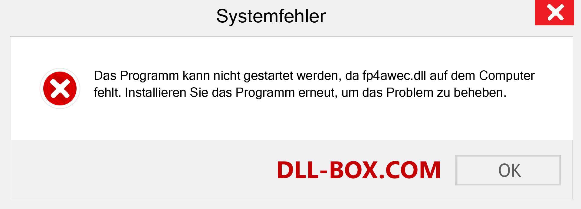 fp4awec.dll-Datei fehlt?. Download für Windows 7, 8, 10 - Fix fp4awec dll Missing Error unter Windows, Fotos, Bildern